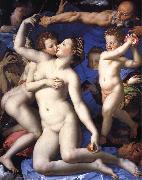Agnolo Bronzino An Allegory with Venus and Cupid oil painting on canvas
